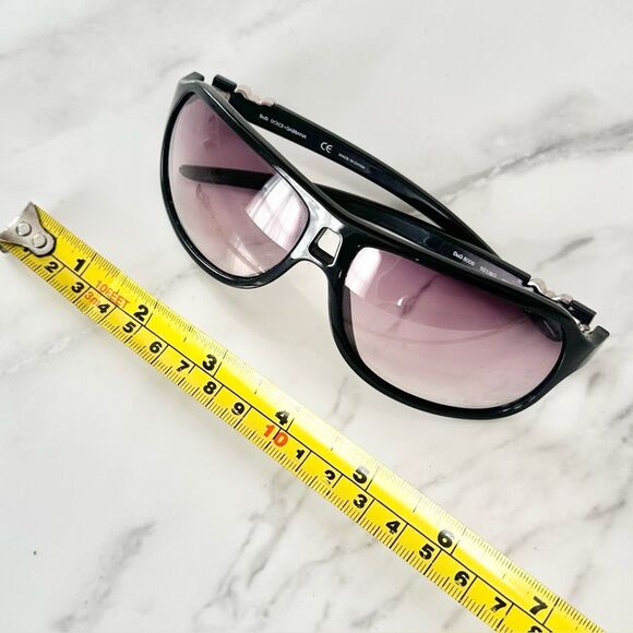 SOLD:Dolce and Gabbana D&G RetroY2K Slim Aviator GradientSunglasses Black Silver - Picture 3 of 12